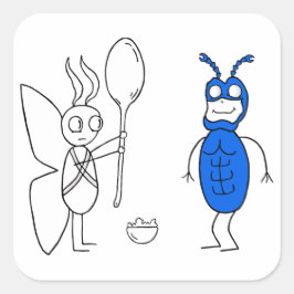 Der SPOOOOOONNN ist zu groß Quadratischer Aufkleber