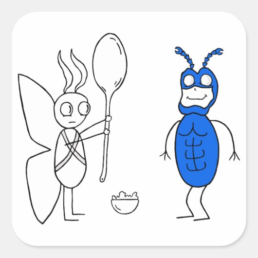 Der SPOOOOOONNN ist zu groß Quadratischer Aufkleber (Vorderseite)