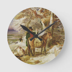 Der Sport eines Tages, 1826 (Öl auf Leinwand) Runde Wanduhr