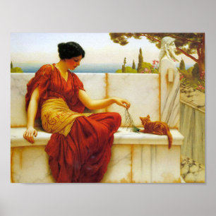 Der Spott von John William Godward Poster