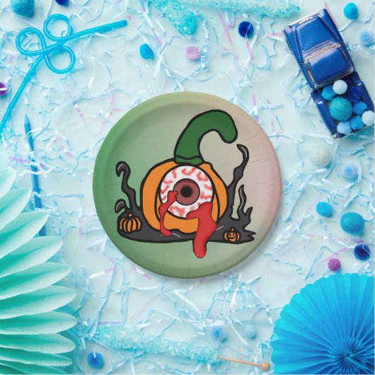 Der spöttische Blutschuss Kürbis Pappteller (Party)