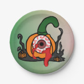 Der spöttische Blutschuss Kürbis Pappteller (Vorderseite)