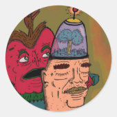 Der sprechende Apfel Runder Aufkleber (Vorderseite)