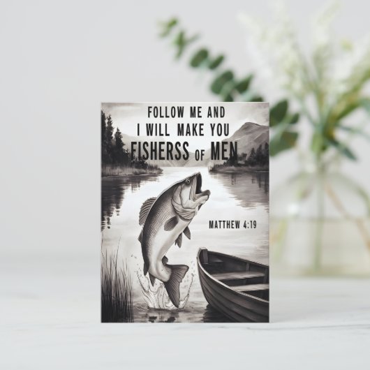 Der springende Fisch Postkarte (Stehend Vorderseite)