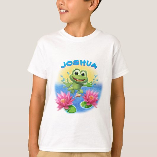 Der springende Frog-Junge hat sein T-Shirt-Geburts T-Shirt (Vorderseite)