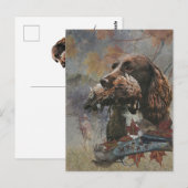 Der Sprocker Spaniel, Jagdhund Kunst Postkarte (Vorne/Hinten)