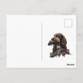 Der Sprocker Spaniel, Jagdhund Kunst Postkarte (Rückseite)
