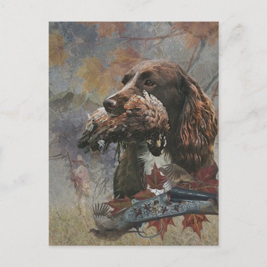 Der Sprocker Spaniel, Jagdhund Kunst Postkarte (Vorderseite)