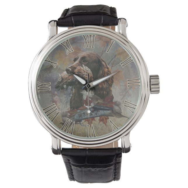 Der Sprocker Spanier, Gun Dog Art Armbanduhr (Vorderseite)