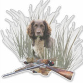 Der Sprocker Spanier, Gun Dog Art Aufkleber (Vorderseite)