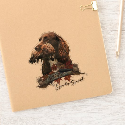 Der Sprocker Spanier, Gun Dog Art Aufkleber (Notizbuch)
