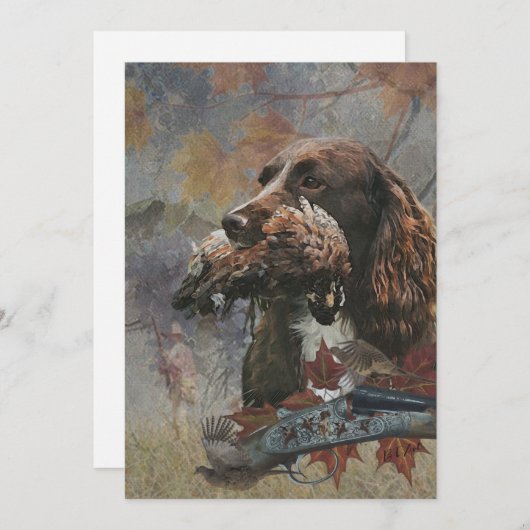 Der Sprocker Spanier, Gun Dog Art Einladung (Vorne/Hinten)