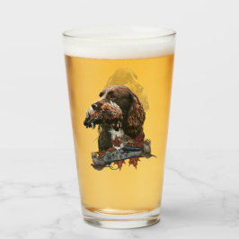 Der Sprocker Spanier, Gun Dog Art Glas