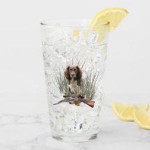 Der Sprocker Spanier, Gun dog art Glass