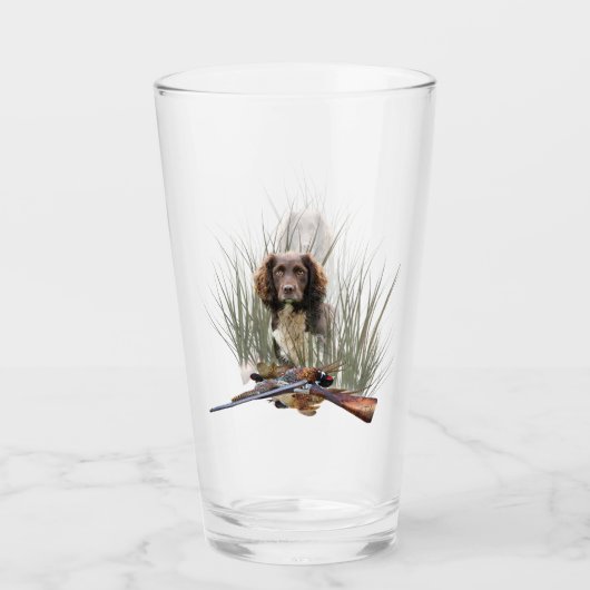 Der Sprocker Spanier, Gun dog art Glass Glas (Vorderseite)