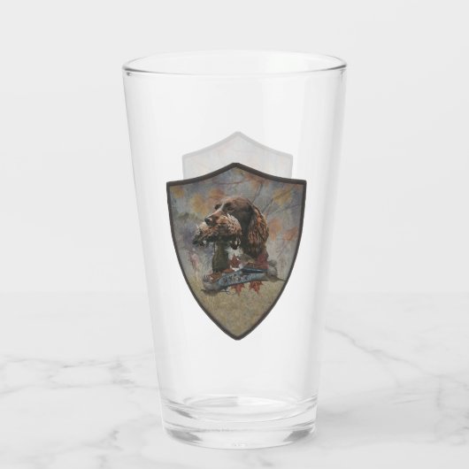 Der Sprocker Spanier, Gun dog art Glass Glas (Rückseite)
