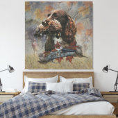 Der Sprocker Spanier, Gun Dog Art Leinwanddruck (Insitu (Schlafzimmer))