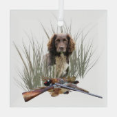 Der Sprocker Spanier, Gun Dog Art Ornament Aus Glas (Rückseite)