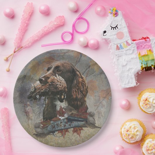 Der Sprocker Spanier, Gun Dog Art Pappteller (Party)