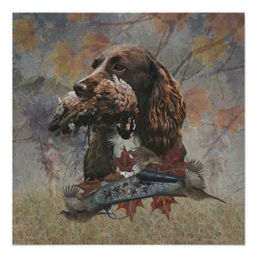 Der Sprocker Spanier, Gun Dog Art Poster (Vorderseite)