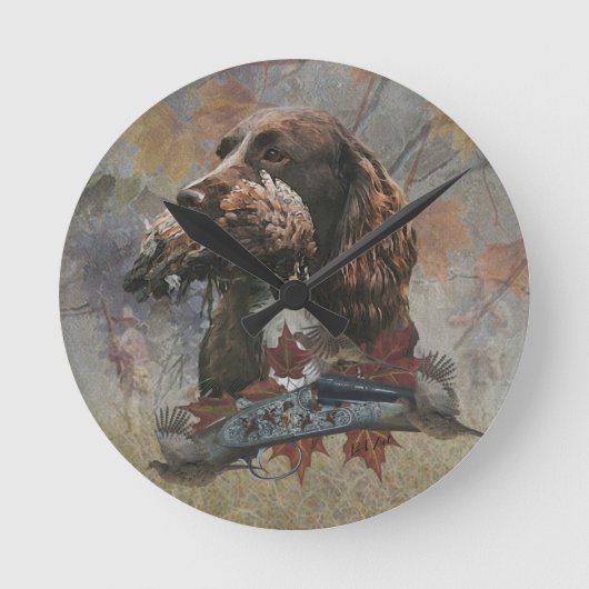 Der Sprocker Spanier, Gun Dog Art Runde Wanduhr (Vorderseite)