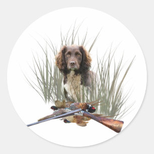 Der Sprocker Spanier, Gun Dog Art Runder Aufkleber