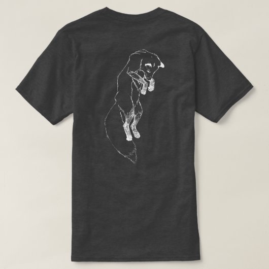 "Der Sprung" Fox, der das T-Shirt der dunkelgrauen (Design Rückseite)