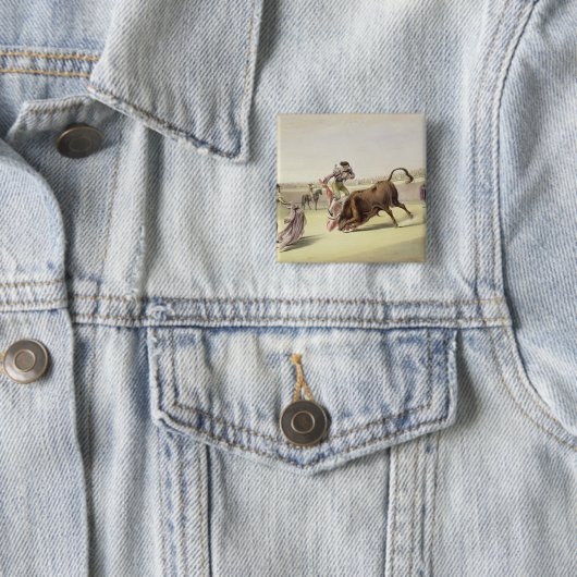 Der Sprung oder das Salta Tras Cuernos, 1865 Button (Beispiel)