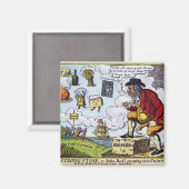 Der Sprungstein, John Bull pinkelt hinein Magnet (Vorderseite/Rückseite)