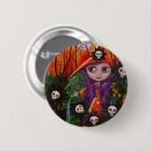 Der Spuk GartenHalloween-Button Button (Vorne & Hinten)