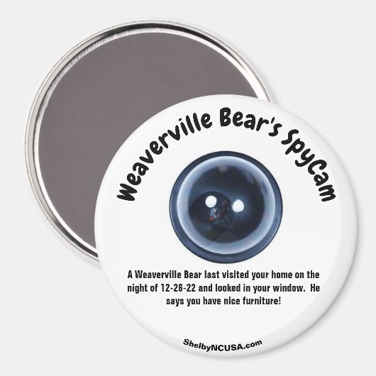 Der SpyCam-Magnet eines Perlmuttbären Magnet (Vorderseite/Rückseite)