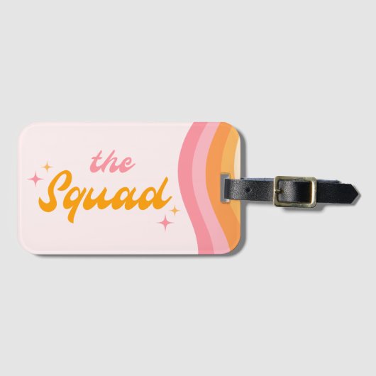Der Squad Groovy Pink & Orange Gepäckanhänger (Vorderseite (Horizontal))