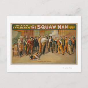 Der Squaw Man Western Drama Theaterplakat Postkarte