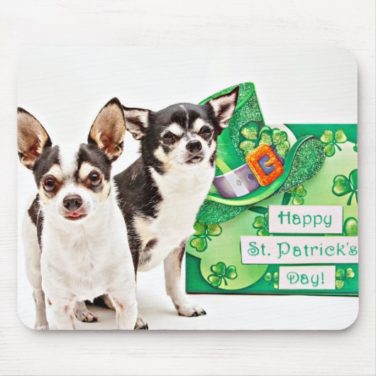 Der St. Patrick's Day Chihuahua Mousepad (Vorne)