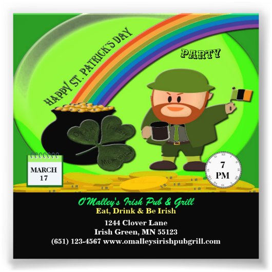 Der St. Patrick's Day Leprechaun, Pot of Gold Fotodruck (Vorne)