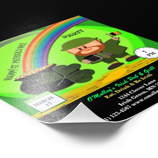 Der St. Patrick's Day Leprechaun, Pot of Gold Fotodruck (Ecke)