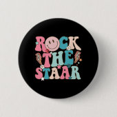 Der Staar Test Day Retro Groovy Teacher St. Button (Vorderseite)