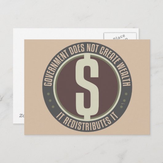 Der Staat schafft kein Vermögen Postkarte (Vorne/Hinten)