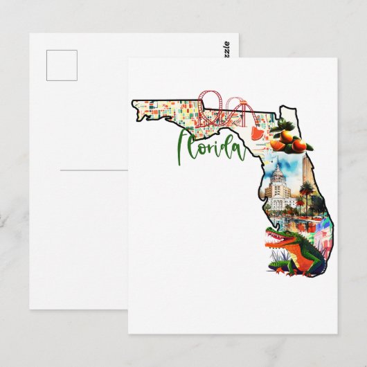 Der Staat von Florida Postkarte (Vorne/Hinten)