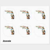 Der Staat von Florida Runder Aufkleber (Blatt)