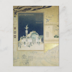 Der Stadtbahn-Pavillon von Wien Postkarte