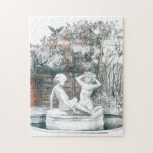 der Stadtbrunnen mit Figuren für Mädchen Puzzle