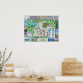 Der Stadtplan für den guten Platz Poster (Küche)