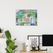 Der Stadtplan für den guten Platz Poster (Heimbüro)