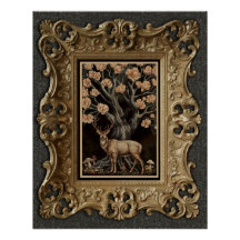 Der Stag und die Magnolia Tree Semi Gloss Print