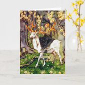 Der Stag von Helen Stratton Karte (Gelbe Blume)