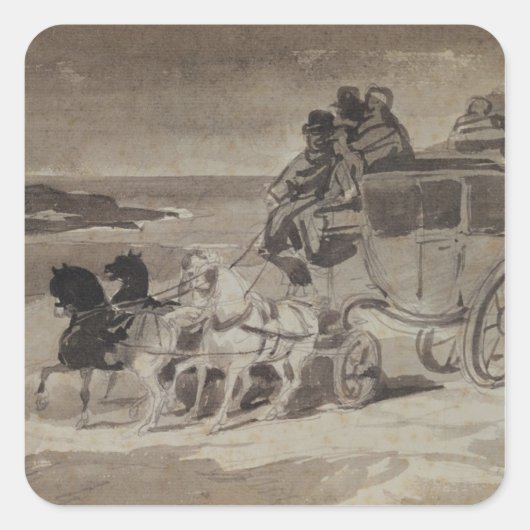 Der Stagecoach Quadratischer Aufkleber (Vorderseite)