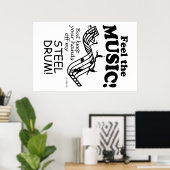 Der Stahltrommel spürt die Musik Poster (Heimbüro)
