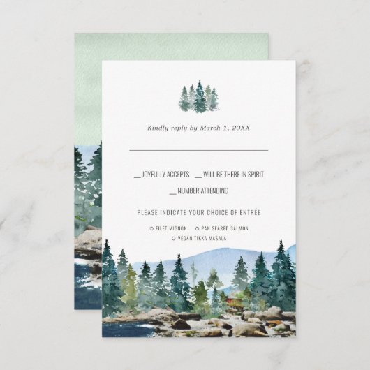 Der Stall auf Pemi | UAwg mit Wasserfarbe/Wahl RSVP Karte (Vorne/Hinten)