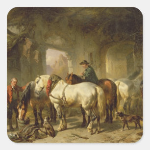 Der Stall Quadratischer Aufkleber